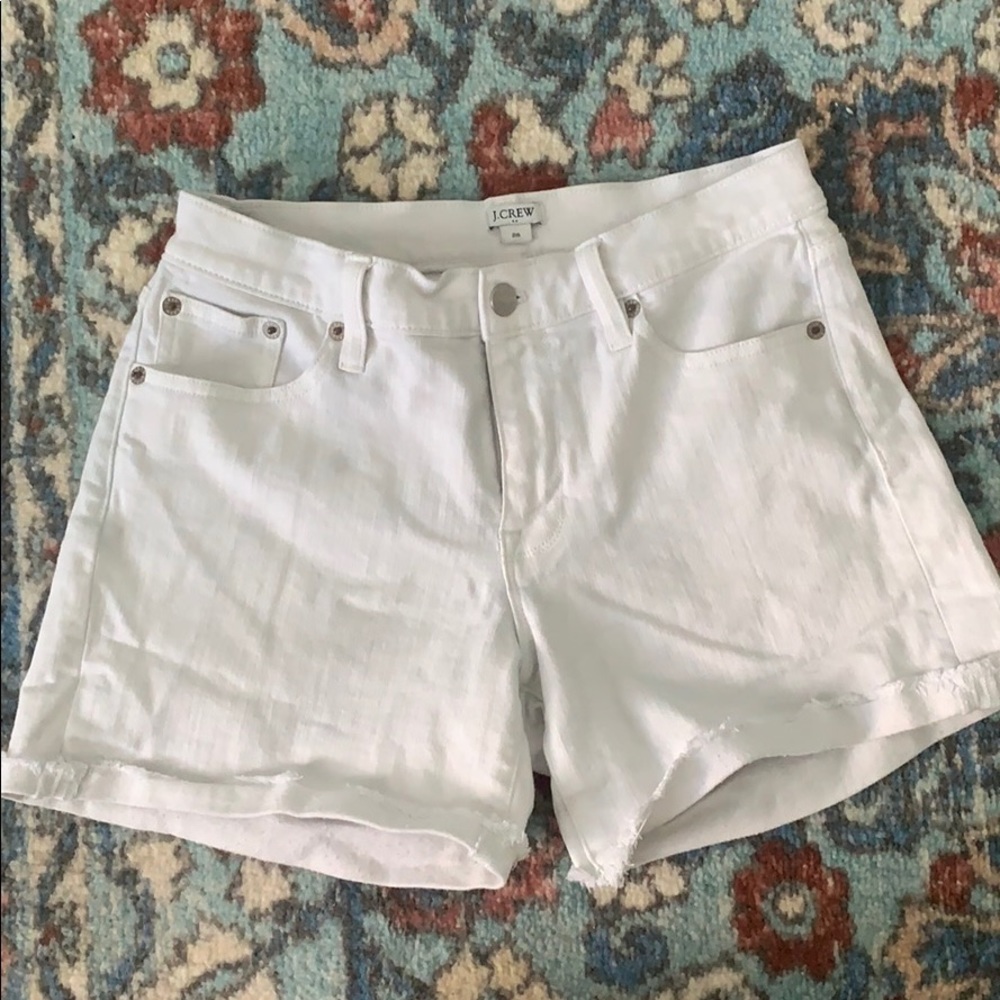 J Crew white denim shorts GUC